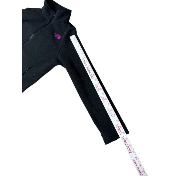 The North Face Big Girls Black Full Zip Fleece Jacket Pink Logo Large 14/16 Warm - Picture 9 of 10